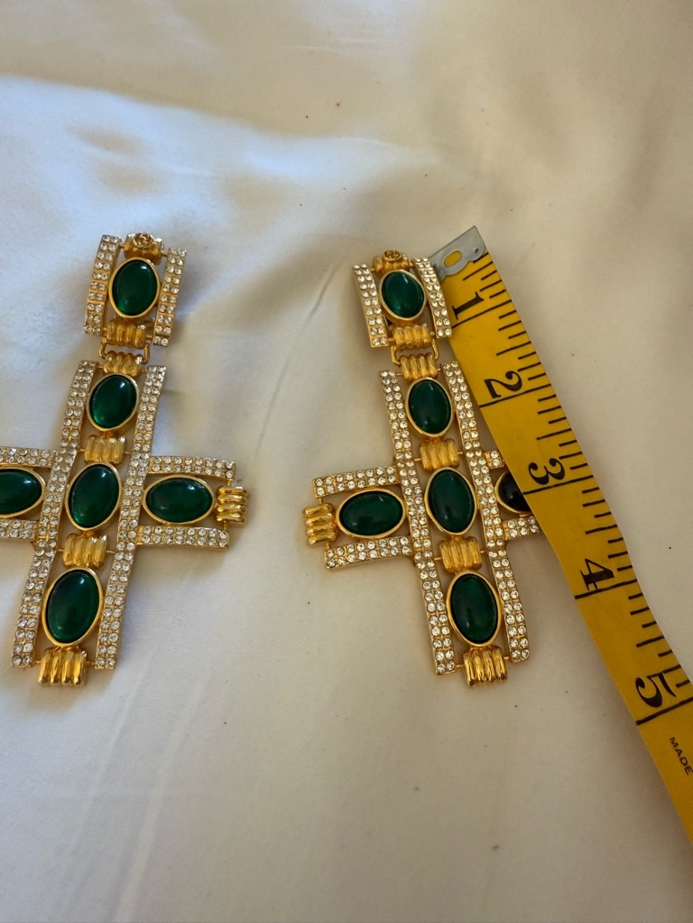 Gucci Large Gold Tone Cross Earrings - Picture 3 of 10